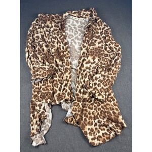 Cato‎ Women's Leopard Print Lightweight Cardigan Open Front Draped Size L